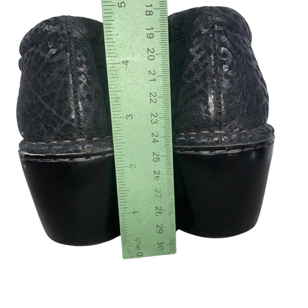 Ariat Womens Black Embossed Leather Clogs With Floral embroidered & studs 10 - Picture 7 of 11